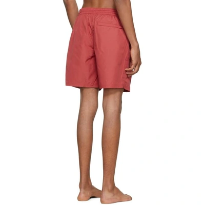 Shop Burberry Red Guildes Swim Shorts In Prd.red