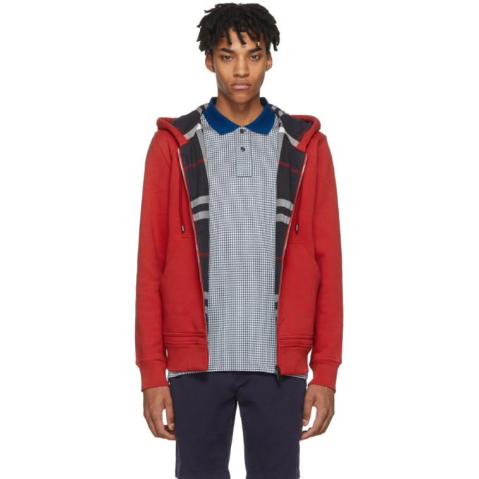 check detail jersey hooded top