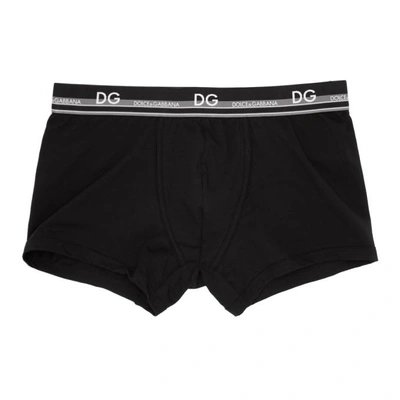 Shop Dolce & Gabbana Black Logo Boxer Briefs