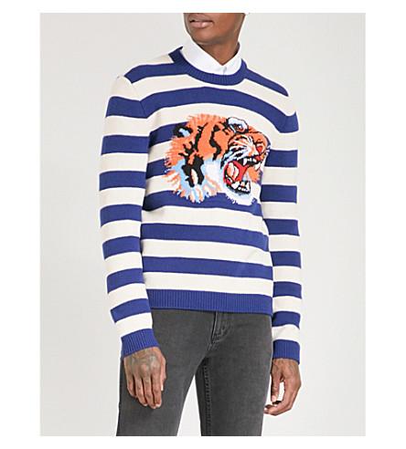 gucci striped tiger sweater