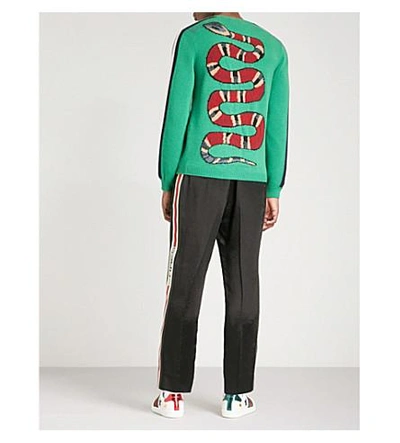 Shop Gucci Blind For Love Wool Sweater In Green