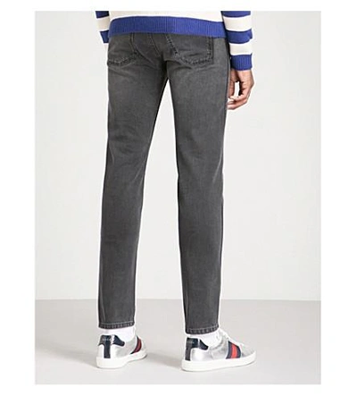 Shop Gucci Faded Slim-fit Skinny Jeans In Black