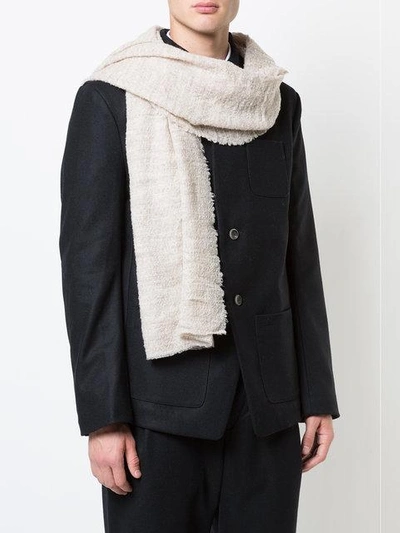 Shop Faliero Sarti Fluffy Knit Scarf - Unavailable In Beige