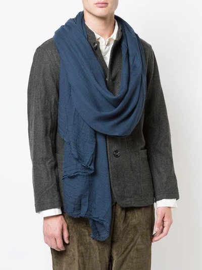 Shop Faliero Sarti Light Frayed Scarf In Blue