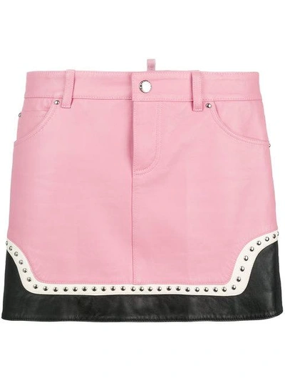 Shop Dsquared2 Studded Mini Skirt - Pink