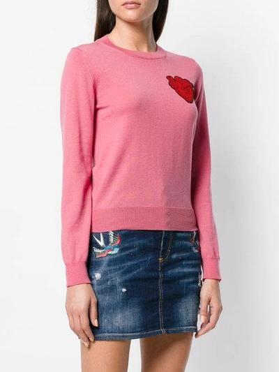 Shop Dsquared2 Heart Patch Sweater - Pink