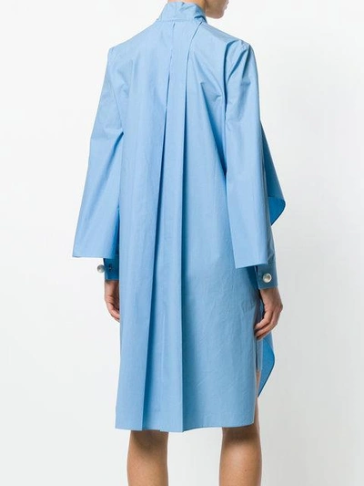 Shop Fendi Poplin Shirt Dress In Blue