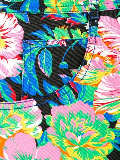 Msgm Floral Printed Cotton Denim Mini Skirt | ModeSens