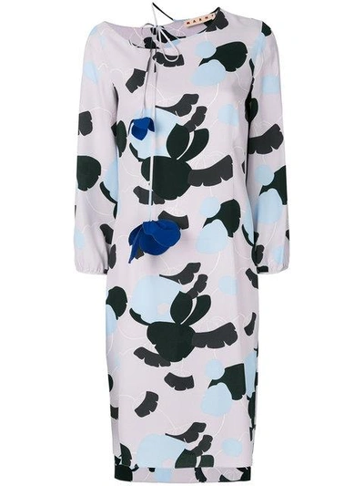 Shop Marni Havana Print Dress In Pink