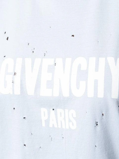 Shop Givenchy Paris Destroyed T-shirt - Blue