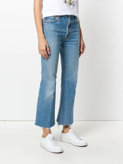 Shop Re/done Lea Crop Flare Jeans - Blue