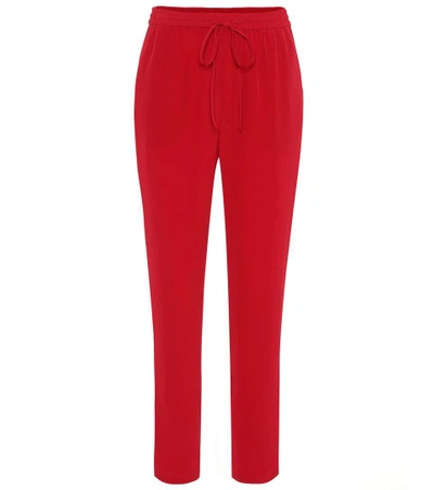 Shop Red Valentino Silk Sweatpants In Red