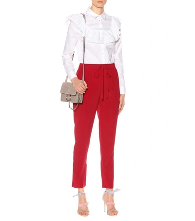 Shop Red Valentino Silk Sweatpants In Red