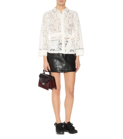 Shop Ganni Jerome Lace Top In White