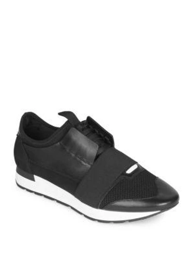 Shop Balenciaga Race Runner Sneakers In Black