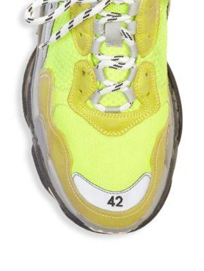 Shop Balenciaga Triple S Runner Sneakers In Yellow