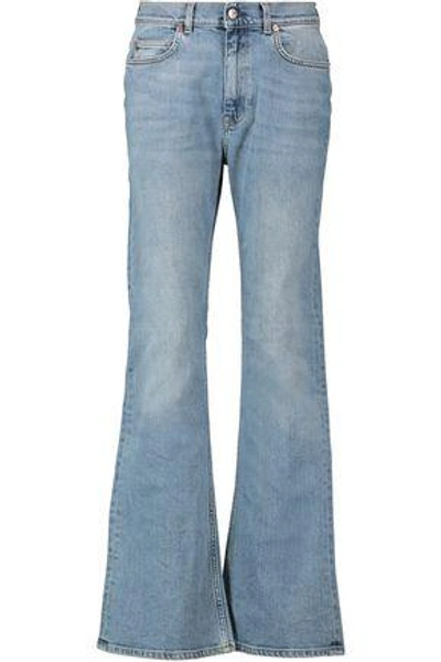 Shop Acne Studios Woman High-rise Flared Jeans Light Denim