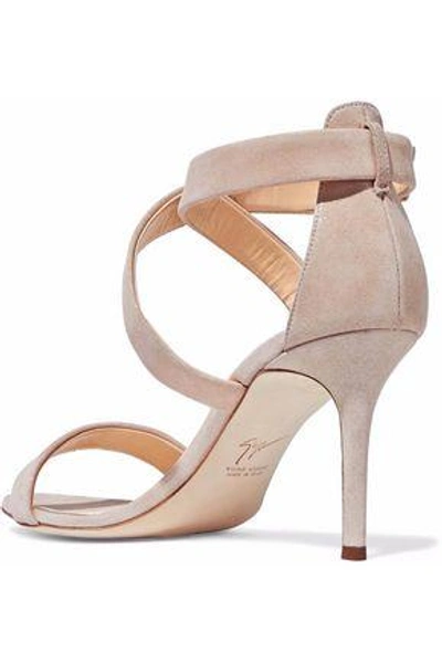 Shop Giuseppe Zanotti Woman Metallic Nubuck Sandals Blush