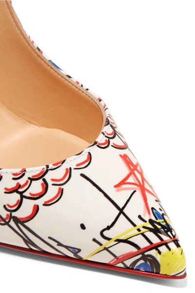 Shop Christian Louboutin Pigalle 100 Printed Patent-leather Pumps