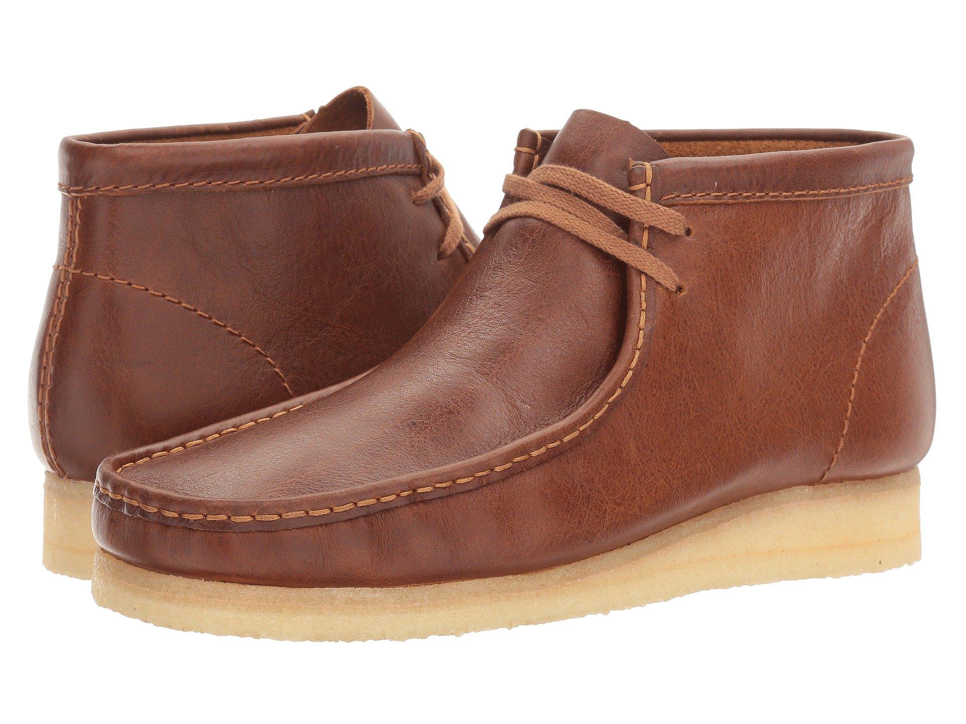 clarks wallabees brown tumbled leather