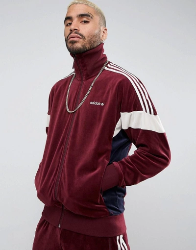 Adidas Originals Clr84 Velour Track Jacket In Red Bs4669 - Red | ModeSens