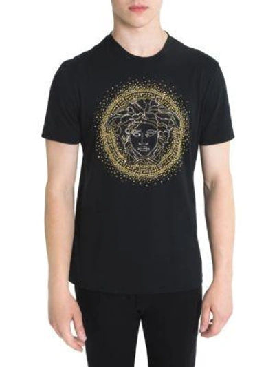 Shop Versace Beaded Medusa T-shirt In Black