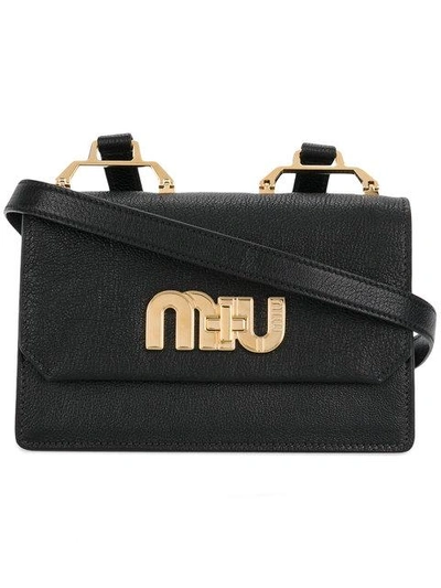 Shop Miu Miu My Miu Crossbody Bag - Black