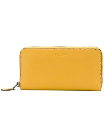 Shop Coach Accordion Zip Wallet In Yellow