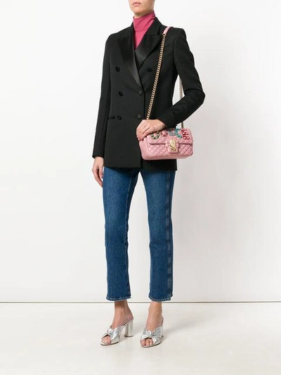 Shop Dolce & Gabbana Lucia Quilted Shoulder Bag In Pink