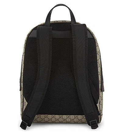Shop Gucci Bee Print Gg Supreme Backpack In Beige