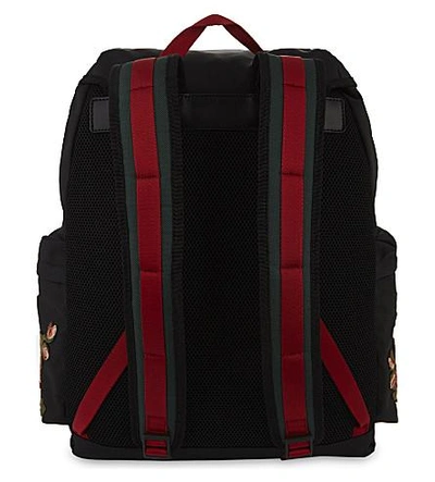 Shop Gucci Tiger Embroidered Backpack In Black