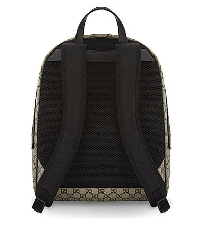 Shop Gucci Bestiary Wolf Gg Supreme Backpack In Beige