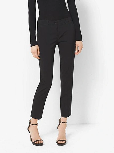 Shop Michael Kors Samantha Stretch-wool Gabardine Pants In Black