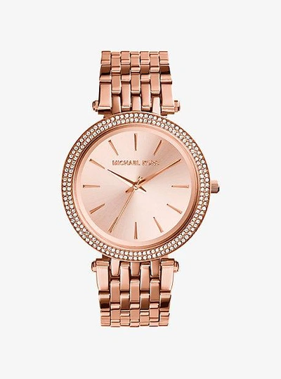 Shop Michael Kors Darci Pavé Rose Gold-tone Watch