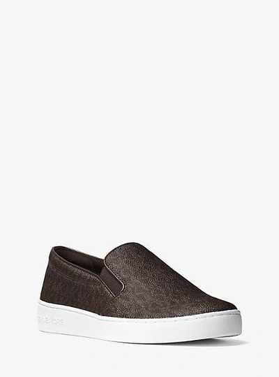 Shop Michael Michael Kors Keaton Logo Slip-on Sneaker In Brown