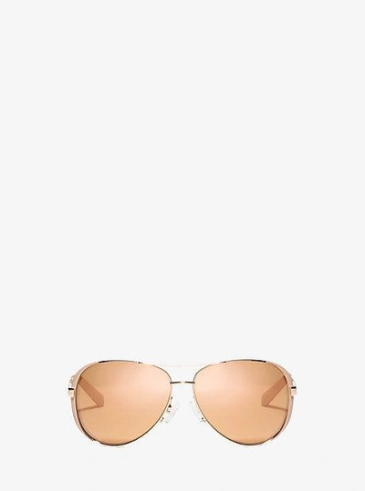 Shop Michael Kors Chelsea Sunglasses In Rose Gold