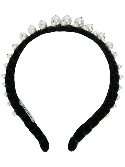 Shop Miu Miu Headband With Pearl Embellishment