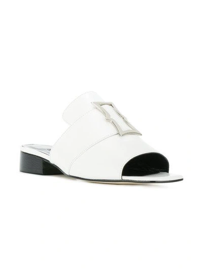 Shop Dorateymur Open-toe Buckled Mules - White