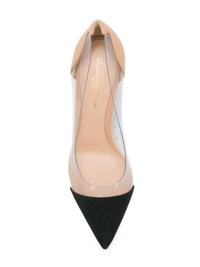 Shop Gianvito Rossi Transparent Two-tone Court Shoes