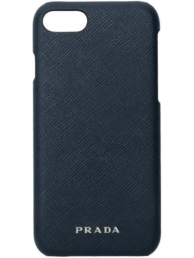 Shop Prada Saffiano Iphone 6/7 Case - Blue