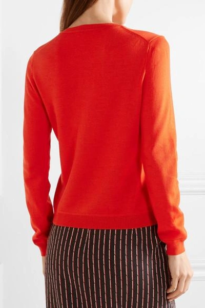 Shop Altuzarra Minamoto Embellished Merino Wool Sweater In Red