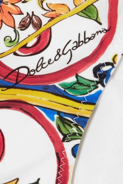 Shop Dolce & Gabbana Printed Bandeau Bikini In Yellow