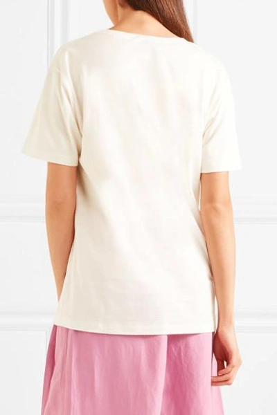 Shop Gucci Oversized Printed Cotton-jersey T-shirt In White