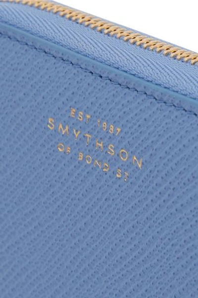 Shop Smythson Panama Textured-leather Wallet In Blue