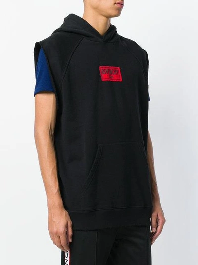 Shop Givenchy Branded Patch Sleeveless Hoodie