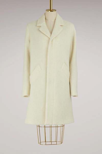 Shop Apc Eleven Wool Coat In Ecru