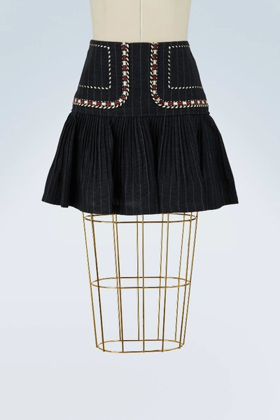 Shop Isabel Marant Étoile Linen Jessie Short Skirt In Midnight