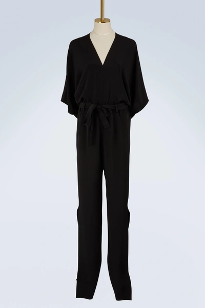 Shop Roland Mouret Millbridge Silk Crêpe Jumpsuit In Black