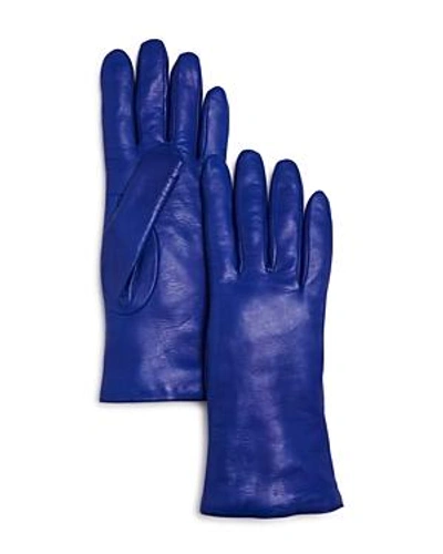 Shop Bloomingdale's Cashmere-lined Leather Gloves - 100% Exclusive In Cobalt