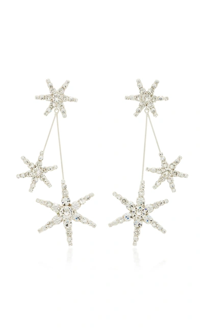 Shop Jennifer Behr Borealis Silver-plated Crystal Earrings In White